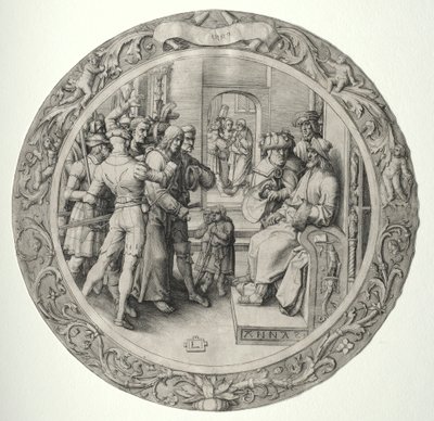 La Pasión Redonda: Cristo ante el sumo sacerdote de Lucas van Leyden