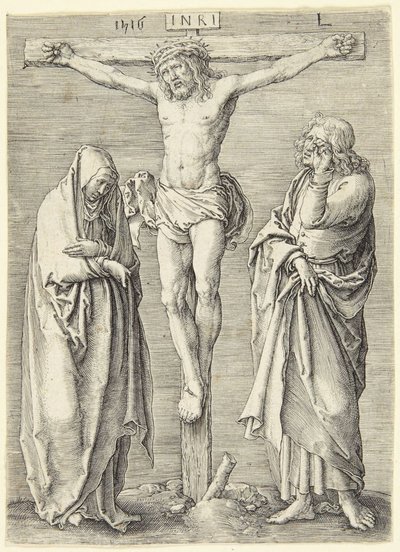 La Virgen y San Juan al pie de la cruz de Lucas van Leyden