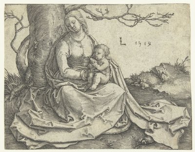 Virgen con el Niño sentada bajo un árbol de Lucas van Leyden