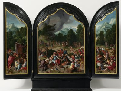 Adoración del becerro de oro, c.1530 de Lucas van Leyden