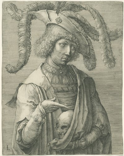 Joven con calavera de Lucas van Leyden