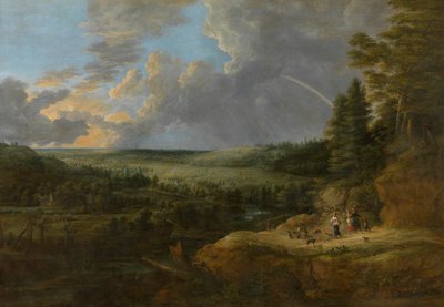 Paisaje con arco iris (óleo sobre lienzo) de Lucas van Uden