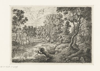 paisaje con un arroyo Seis paisajes (título de la serie) de Lucas van Uden