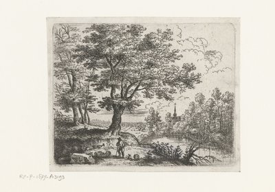 paisaje con un pastor Pequeños paisajes (título de serie) de Lucas van Uden