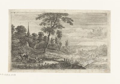 paisaje con un pastor de Lucas van Uden