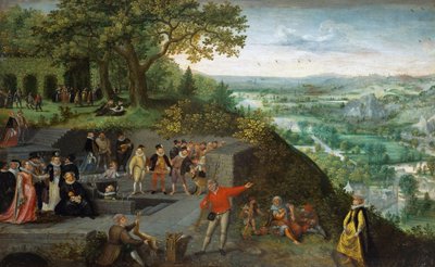 Arte flamenco temprano: El emperador Rodolfo II durante una cura de bebida de Lucas van Valckenborch