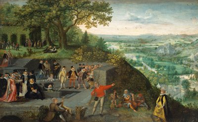 El emperador Rodolfo II durante una cura de bebida (óleo sobre madera de roble) de Lucas van Valckenborch