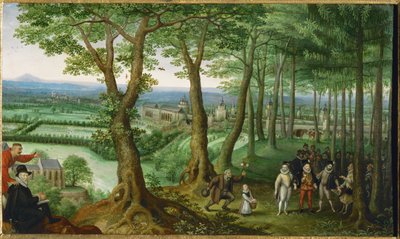 Paseo del emperador Rodolfo II por el (pintura sobre madera) de Lucas van Valckenborch