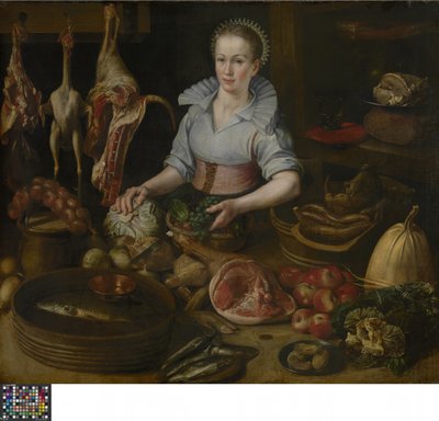 La criada de la cocina (óleo sobre tabla) de Lucas van Valckenborch