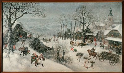 Invierno (febrero) (óleo sobre lienzo) de Lucas van Valckenborch