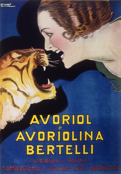 Pasta dentífrica Avoriol y Avoriolina Bertelli (publicidad años 1920 - 1930). Ilustración de Lucien Achille Mauzan (1883 - 1952). de Luciano Achille Mauzan