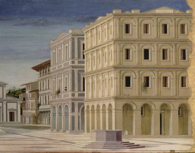 Vista de una ciudad ideal, o La Ciudad de Dios (detalle) de Luciano Laurana