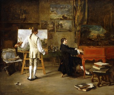Pergolese en el estudio de Joseph Vernet, 1880 de Lucien Alphonse Gros