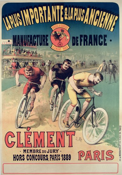 Póster publicitario de las bicicletas Clement, 1891 de Lucien Baylac