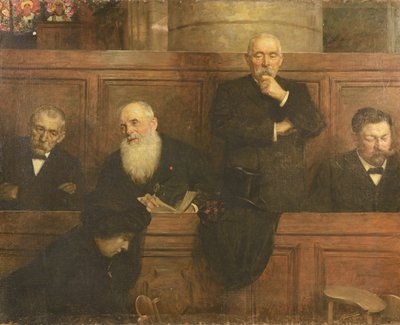 Los mayordomos de la iglesia (óleo sobre lienzo) de Lucien Hector Jonas