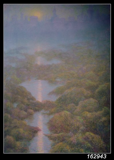 My Mother, Evening with a View of Ys (pastel sobre papel) de Lucien Levy Dhurmer
