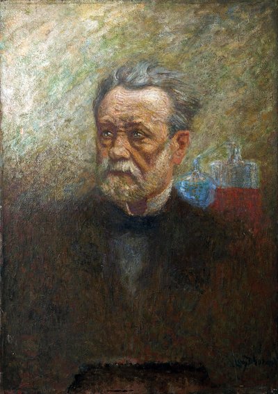 Retrato de Louis Pasteur (1822-1895) (óleo sobre lienzo) de Lucien Levy Dhurmer