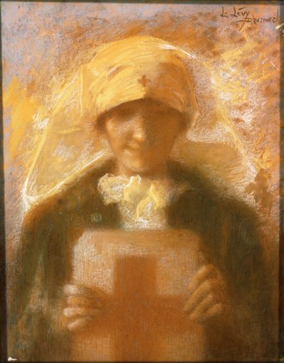 Retrato de una joven enfermera de Lucien Levy Dhurmer