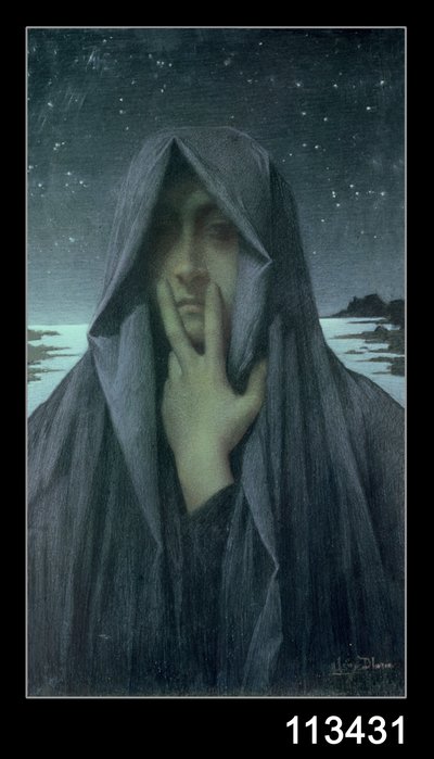 Silencio (óleo sobre tabla) de Lucien Levy Dhurmer