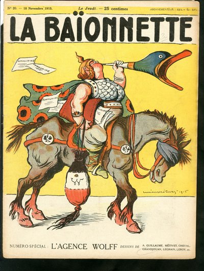 Portada de "La Baionnette", Satirique en Couleurs de Lucien Metivet