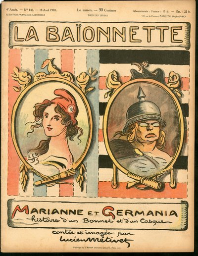 Portada de "La Baionnette", Satírico en Colores de Lucien Metivet