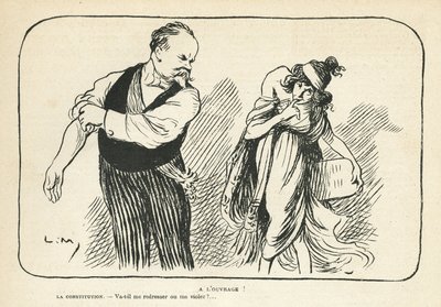 Ilustración en Le Rire, 01/02/13 - En el trabajo - Médico, Presidente de la República, Constitución, Violación - Poincaré Raymond - Deformaciones físicas (grabado) de Lucien Metivet