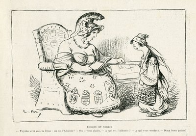 Ilustración en Le Rire, 01/11/13 - Europa y Serbia - Guerra de 14-18 de Lucien Metivet