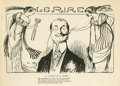 Ilustración en Le Rire, 23/03/12 - la cuestión de la barba de Lucien Metivet