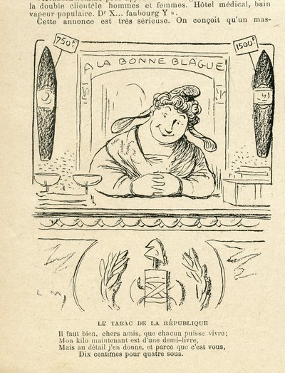 Ilustración en Le Rire, 25/09/09 - el tabaco de la República de Lucien Metivet