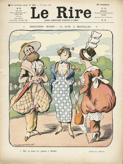 Ilustración en Le Rire, 27/07/12 - Última moda (grabado) de Lucien Metivet