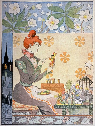 Pintura de santons en Provence. 1898 (Ilustración ) de Lucien Metivet