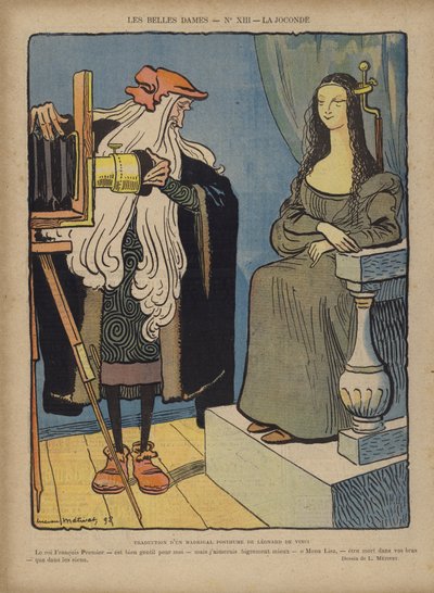 Fotografiando La Joconde, Ilustración para Le Rire de Lucien Metivet