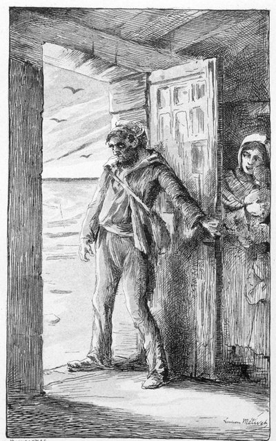 Ilustración para la canción "le retour du marin" (grabado) de Lucien Metivet