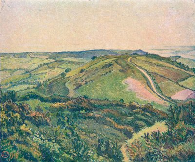 Vista desde la colina, Estanque de peces, c1913 de Lucien Pissaro