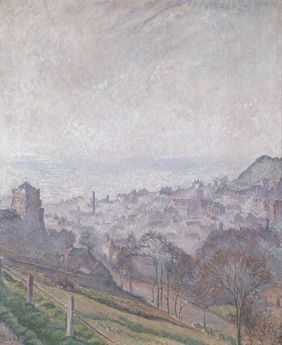 Hastings: Niebla, sol y humo, 1918 de Lucien Pissarro