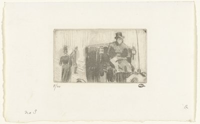 Carruaje bajo la lluvia de Lucien Pissarro