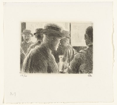 Hombres en un café de Lucien Pissarro