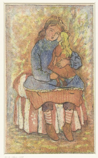 Niña con muñeca de Lucien Pissarro