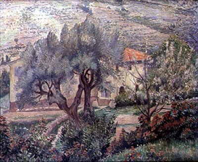 Paisaje de Orovida, el cerezo de Lucien Pissarro