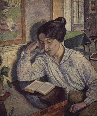 Retrato de Gladys Chivers leyendo de Lucien Pissarro