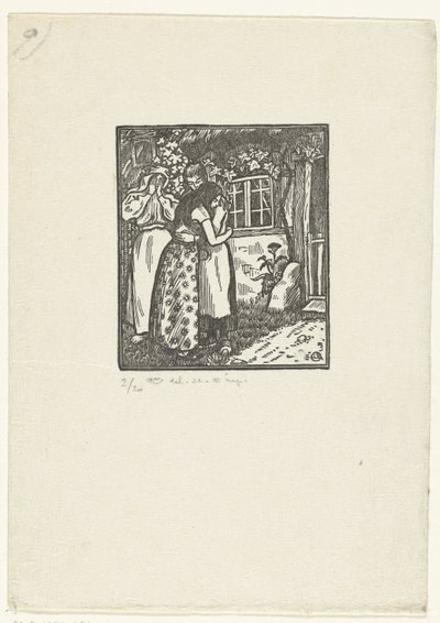 Ruth y Noemí se abrazan de Lucien Pissarro