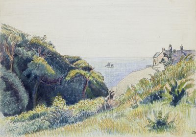 La casa del guardacostas, Ecclesbourne, 1918 de Lucien Pissarro