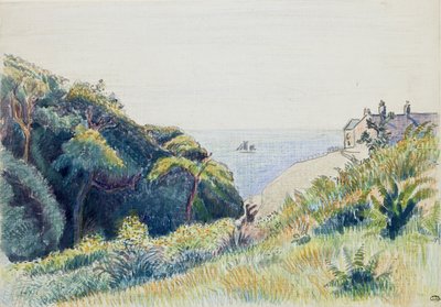 La casa del guardacostas, Ecclesbourne, 1918 de Lucien Pissarro