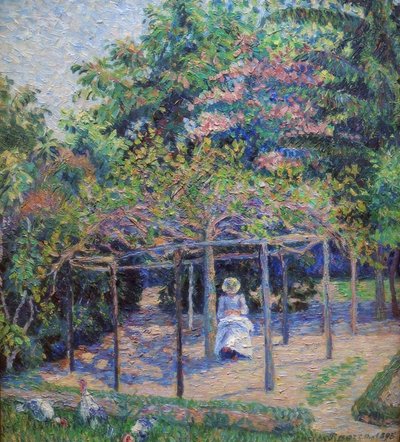 Los pavos (o Esther en el jardín, Eragny) de Lucien Pissarro