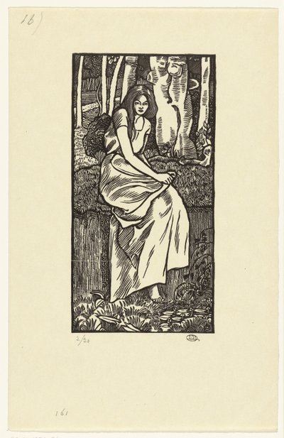 mujer en un bosque Chica del bosque de Lucien Pissarro