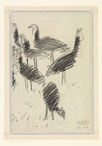 Seis pájaros de Lucien Pissarro