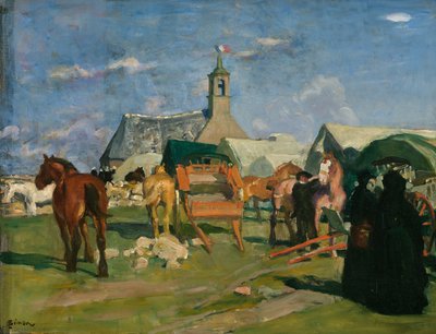 Escala / Pardon de Notre-Dame de bon voyage (Pointe du Raz), c.1913 (óleo sobre lienzo) de Lucien Simon