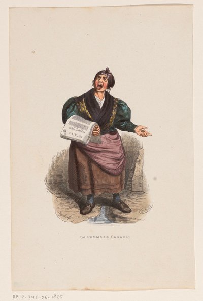 Krantenverkoopster
La mujer del pato (título en el objeto) de Lucien Xavier Stypulkowski
