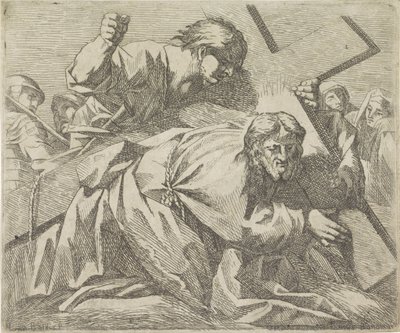 Cristo sucumbe al peso de la cruz de Lucio Bononi