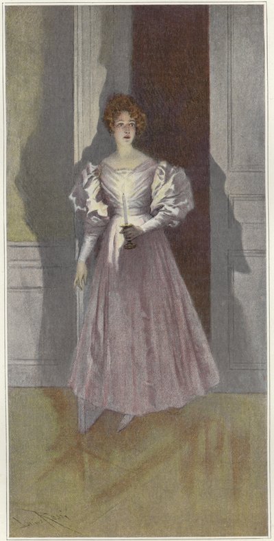 Retrato de una mujer con una vela de Lucius Rossi